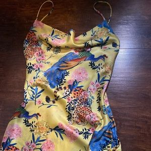 Forever 21 yellow satin dress size small